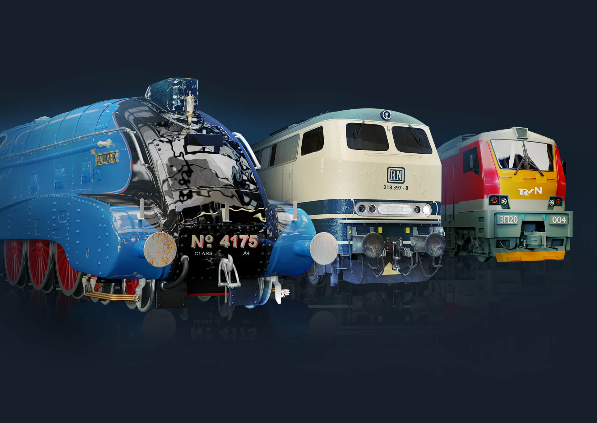 Des époques ferroviaires historiques avec plus de 170 locomotives authentiques.